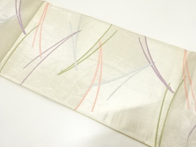 JAPANESE KIMONO / ANTIQUE MATSUBA PATTERN WOVEN FUKURO OBI (MATERIALS)